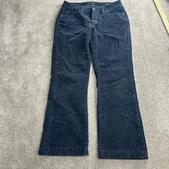 JAG Size 6 Dark Blue Corduroy Jeans Flat Front 5 Pocket Low Rise Boot Leg Y2K - Picture 3 of 6